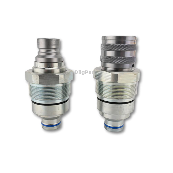 DiigParr Male & Female Flat Face Coupler Kit V1311-77140 V1311-77150 Fits for Kubota Track Loader