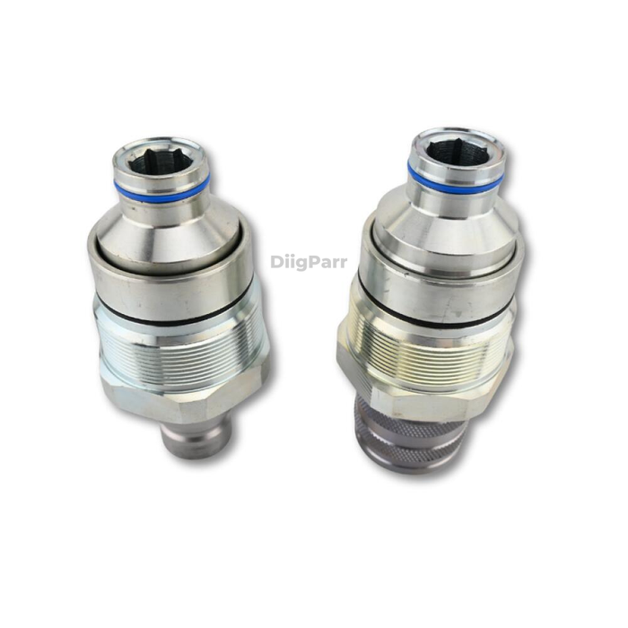 DiigParr Male & Female Flat Face Coupler Kit V1311-77140 V1311-77150 Fits for Kubota Track Loader