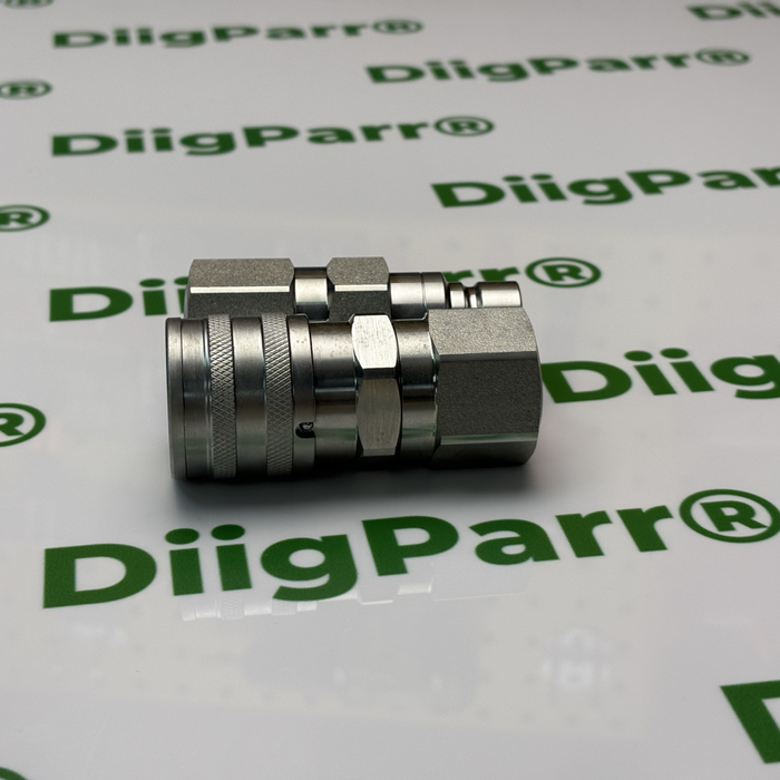 DiigParr Male and Female 153-2995 153-2994 Flat Face Coupler For Caterpillar 1/2" Body