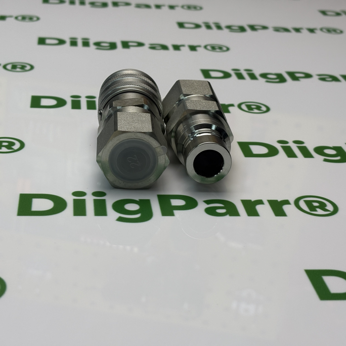 DiigParr Male and Female 153-2995 153-2994 Flat Face Coupler For Caterpillar 1/2" Body