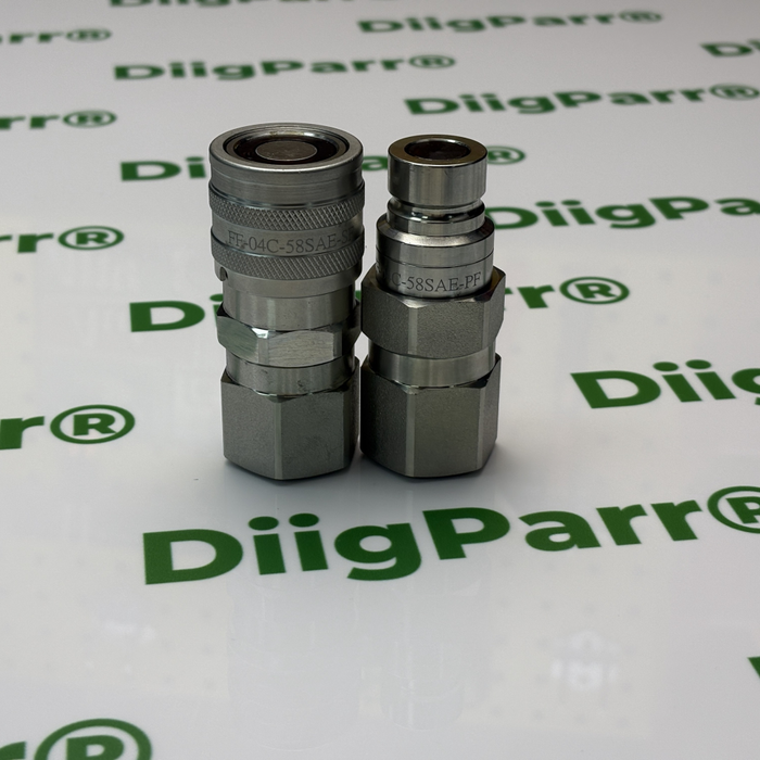 DiigParr Male and Female 153-2995 153-2994 Flat Face Coupler For Caterpillar 1/2" Body