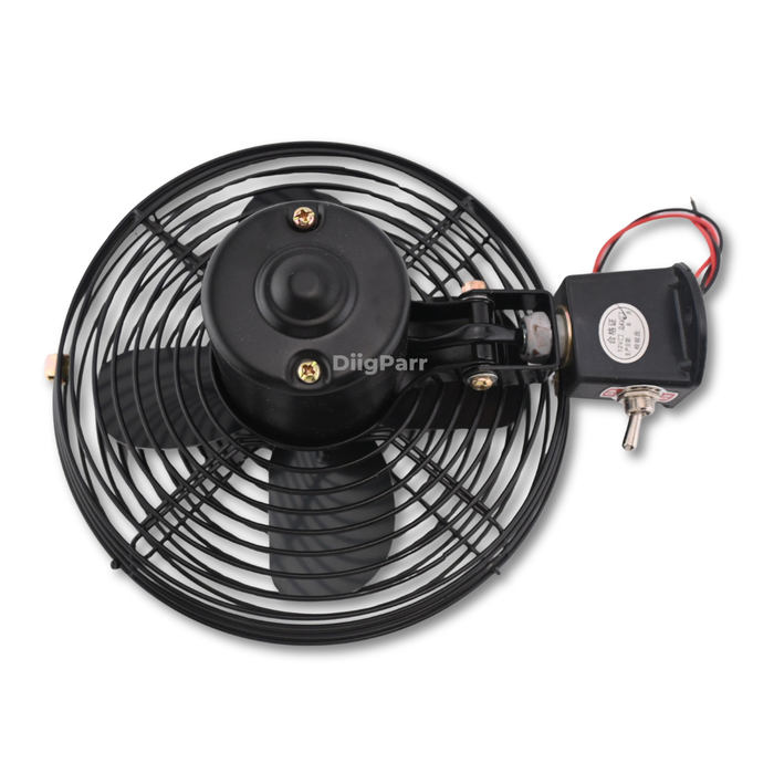 DiigParr 24V 8 Inch Cab Fan Air Circulating Fan for Excavator Loader Backhoe Tractor