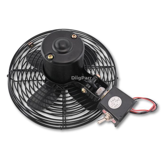 DiigParr 24V 8 Inch Cab Fan Air Circulating Fan for Excavator Loader Backhoe Tractor