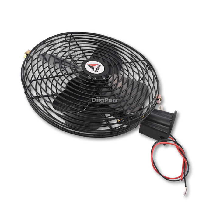 DiigParr 24V 8 Inch Cab Fan Air Circulating Fan for Excavator Loader Backhoe Tractor