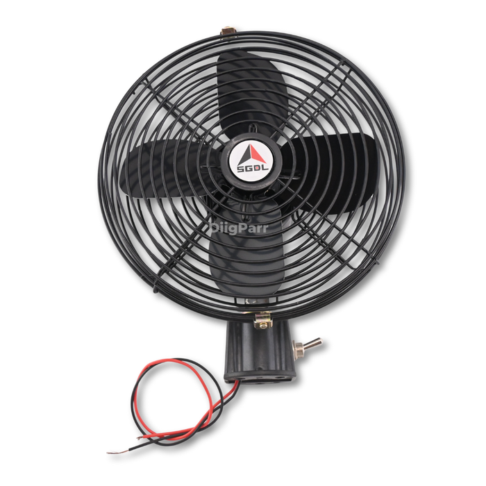DiigParr 24V 8 Inch Cab Fan Air Circulating Fan for Excavator Loader Backhoe Tractor