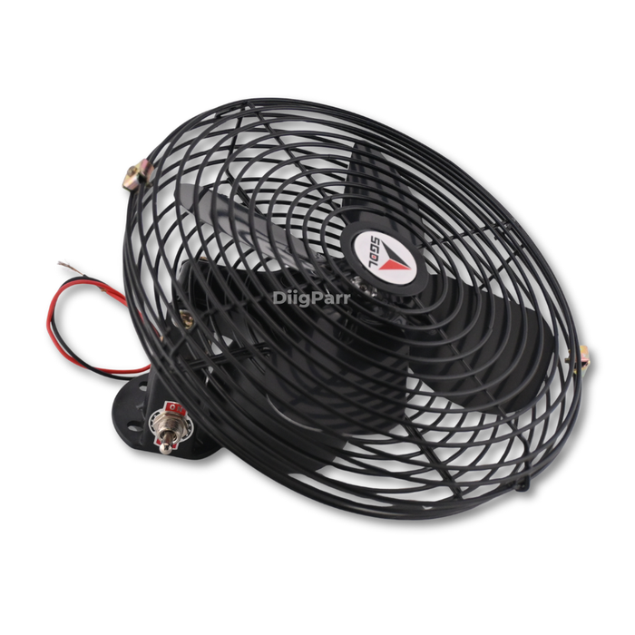 DiigParr 24V 8 Inch Cab Fan Air Circulating Fan for Excavator Loader Backhoe Tractor