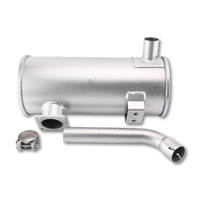 DiigParr Muffler Silencer 60mm Inlet 40mm Outlet For Yanmar Excavator VIO75 400mm Height