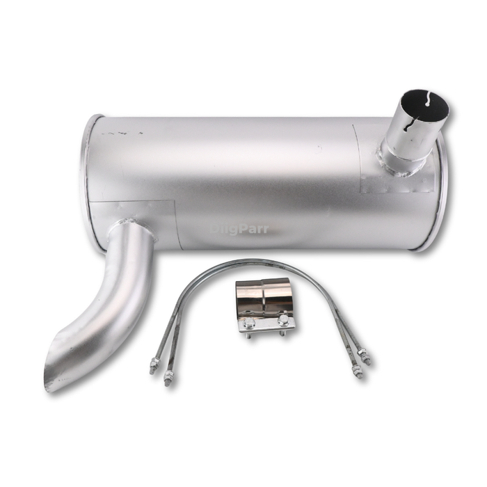 DiigParr Muffler Silencer 2427U347D3 with 2Pcs U Bolt 2420T7227 and Clamp 2432R234 Fits for Kobelco Excavator MD200BLC K907LC K907 K907LC-2 K907-2